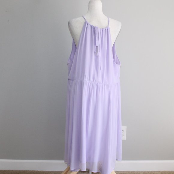Torrid LILAC HALTER NECK CHIFFON DRESS sz 4 - Picture 7 of 16